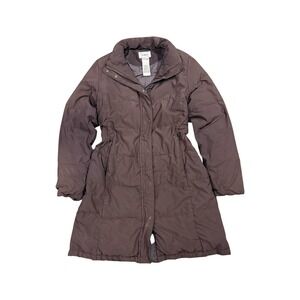 Vintage LL Bean Brown Down Puffer Parka Jacket Womens Size M Gorpcore Utility